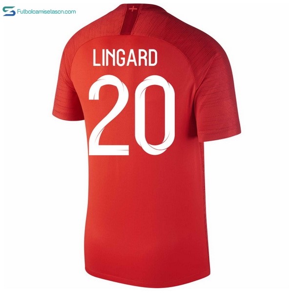 Camiseta Inglaterra 2ª Lingard 2018 Rojo